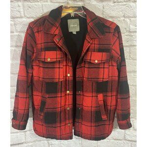 Maurices Jacket Shacket Medium Buffalo Plaid Wool Blend Fleece Cabin Heavyweight